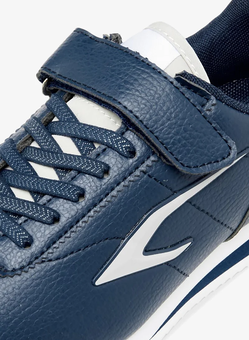 Dash Panelled Sneakers with Hook and Loop Closure