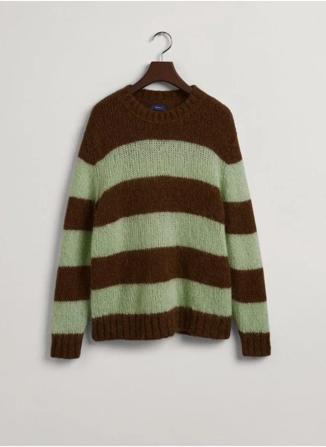 GANT Gant Mohair Striped Crew Neck Sweater
