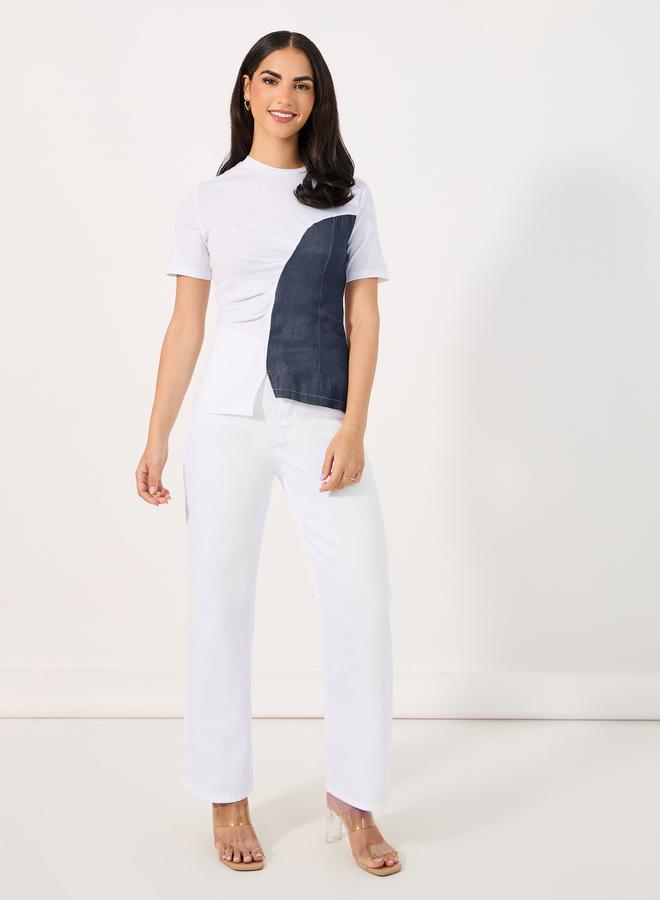 Styli Slim Fit Contrast Panel T-Shirt  - Image 2