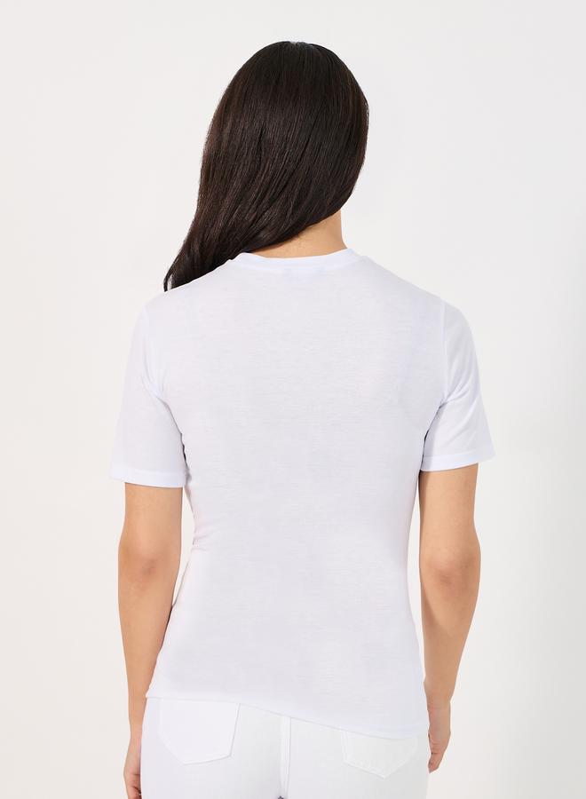 Styli Slim Fit Contrast Panel T-Shirt  - Image 4