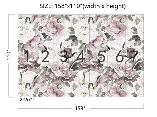 Cliouar-Vintage Purple Pink Rose Bedroom Living Room Decor Wallpaper Mural Bedroom Living Room Decor 158" x 110"(Not Self-Adhesive) - Image 4
