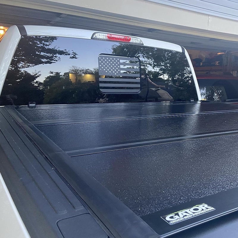 Zxiaochun Rear Middle Window American Flag Decal for Ford F150 F250 F350 2015-2021 2022 2023 2024 2025 2026 Back Center Sliding Window Glass USA Flag Vinyl Sticker Exterior Accessories (Matte Black) - Image 5