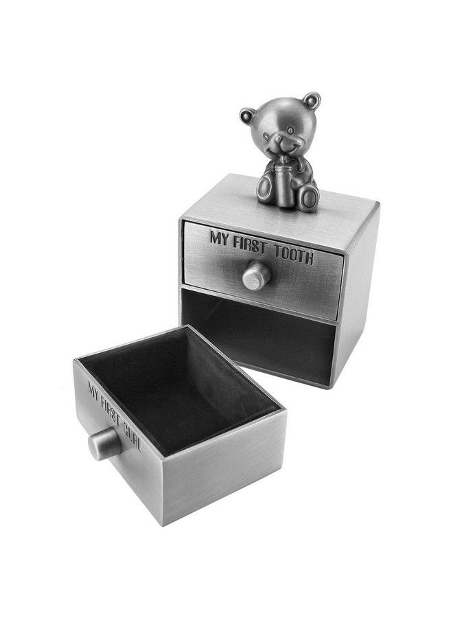 Mogoko Silver Tooth Box Baby First Tooth And Curl Keepsake Box Set Kids Teeth Fairy Holder For Boy Or Girl - Image 5