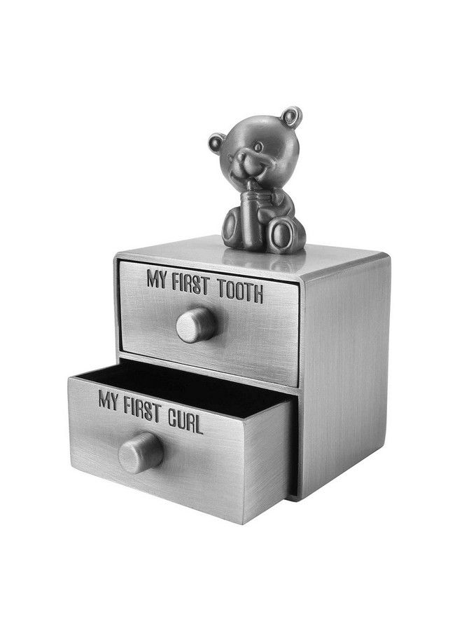 Mogoko Silver Tooth Box Baby First Tooth And Curl Keepsake Box Set Kids Teeth Fairy Holder For Boy Or Girl - Image 3