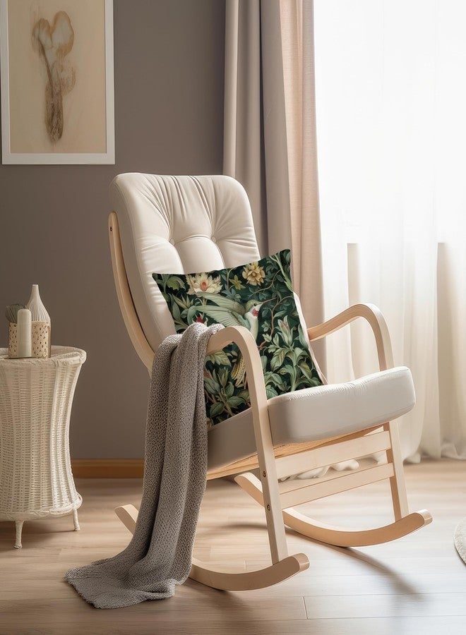 غطاء وسادة عتيق من نيبيل بتصميم طائر الطنان من ويليام موريس، مقاس 18×18 بوصة، لون أخضر ريفي، بنقشة طائر الطنان، وحيوانات، وزهور، ونباتات، أغطية وسائد مزخرفة لغرفة النوم وغرفة المعيشة - Image 5