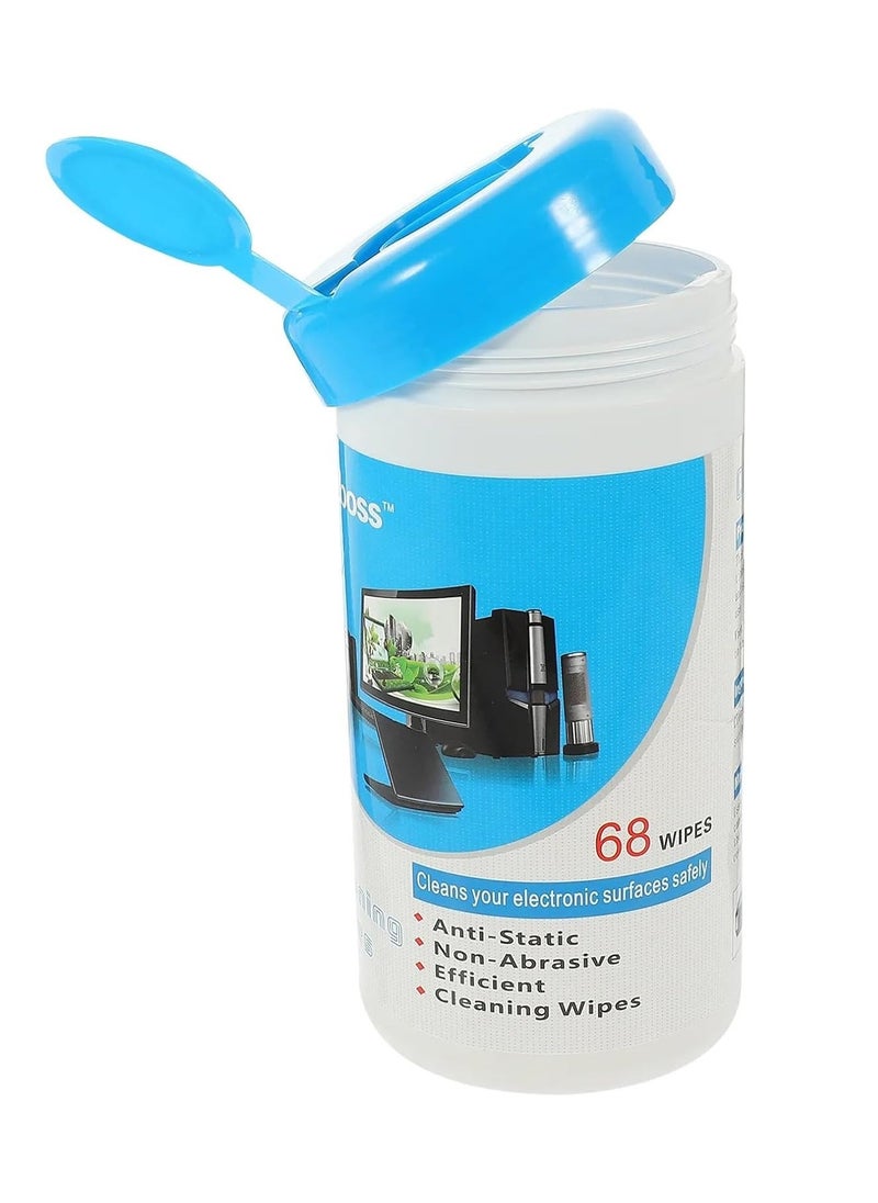 BJollys - HANDBOSS Anti Static Screen Cleaning Wipes 68 pcs/lot for Computers, Phones, Smart Watch, Monitors, Eyeglasses, Tablet and Electronics Devices - Gentle Surface Cleaners - Image 1