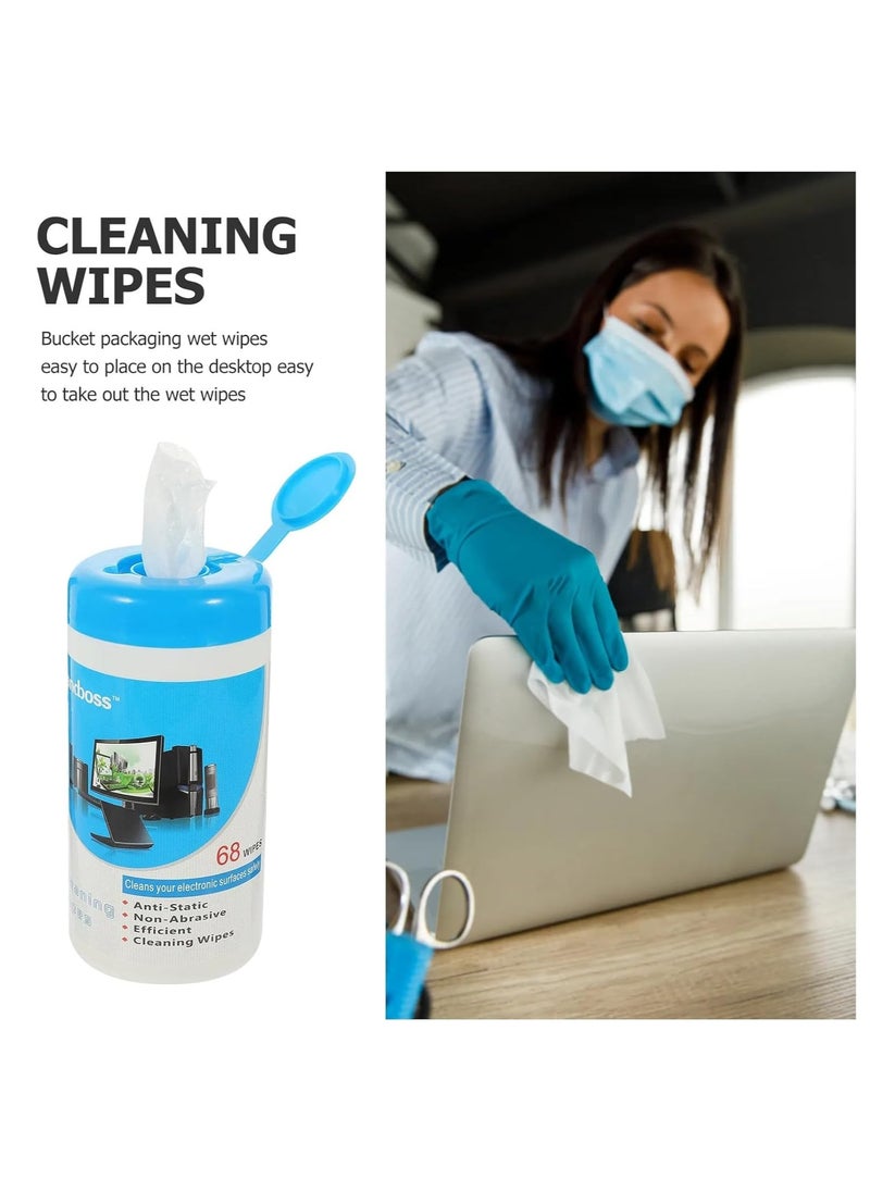 BJollys - HANDBOSS Anti Static Screen Cleaning Wipes 68 pcs/lot for Computers, Phones, Smart Watch, Monitors, Eyeglasses, Tablet and Electronics Devices - Gentle Surface Cleaners - Image 1