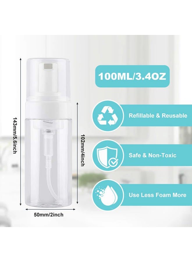 ASTRQLE 3Pcs 100ML 3.4oz Empty Clear Plastic Press Foaming Soap Pump Dispensers Spray Bottle Containers With Atomizer For Soap Foam Lotion Bathroom Accessory - Image 2
