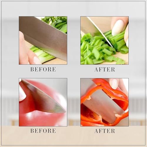 MISSMIN Premium Manual Knife Sharpener Tool & Scissor Sharpener Machine for Home – Professional Kitchen Knife Sharpener for All Knives & Blades (3 in 1 Knife Sharpner, Pack of 1) - Image 4