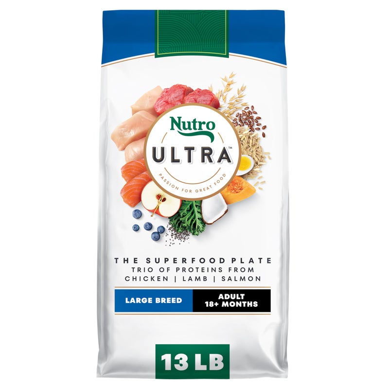 Nutro Ultra Adult Large Breed Dry Dog Food, Chicken, Lamb and Salmon Protein Trio, Adult Dog Food Dry Recipe, 13 lb. Bag - Image 1