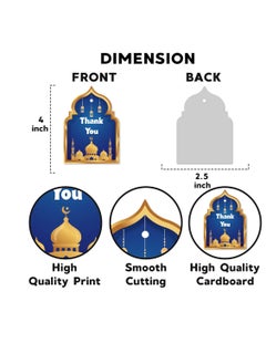 Generic 30 Pcs Thank You Tags for Ramadan/Eid (Blue), Thank You Tags, Eid Decorations, Ramadan Decorations, Tags for Ramadan Party, Eid Party Supplies  - Image 2