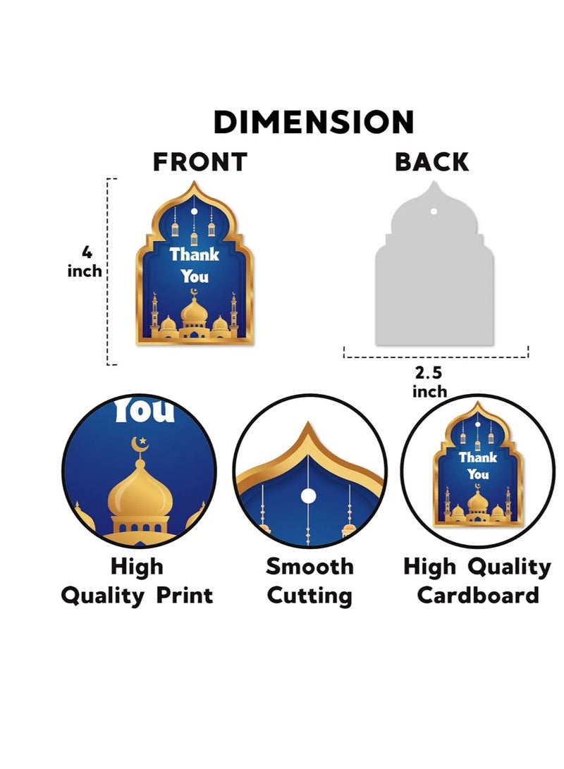 30 Pcs Thank You Tags for Ramadan/Eid (Blue), Thank You Tags, Eid Decorations, Ramadan Decorations, Tags for Ramadan Party, Eid Party Supplies - Image 2