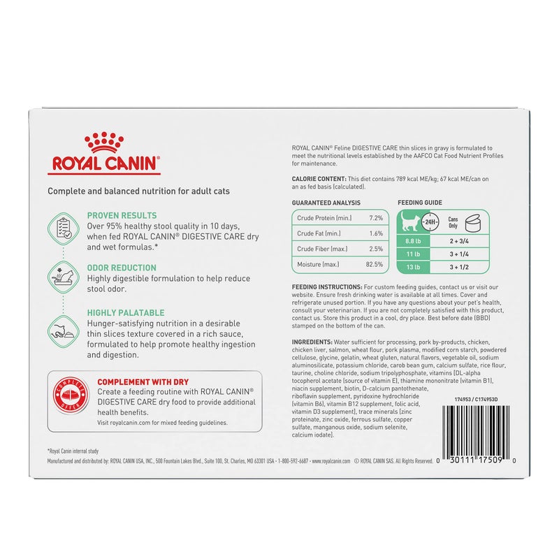 Royal Canin Feline Care Nutrition Digestive Care Adult Thin Slices in Gravy Cat Food, 3 oz (Pack of 12) - Image 2