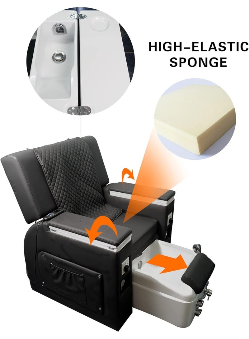 Meishida Electric Spa Chair, Electric Massager Chair with Adjustable Chair & Foot Tub for Beauty Spa Salon Furniture  - Image 3