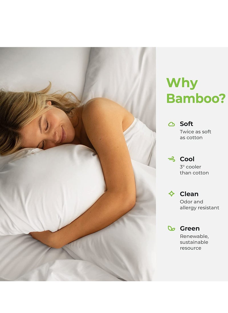 Bamboo Pillowcase Pair 400TC Cool, Anti-Allergic, Soft and Silky – Sky Blue