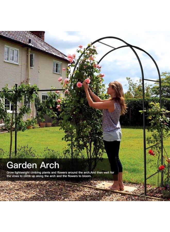 YOUWE7 Garden Arch Trellis for Climbing Plants Outdoor Wedding Arches for Ceremony Black Metal Garden Arbor Indoor Garden Arches for Party Decoration 7.9ft Wide X 6.4ft High (Black) - Image 5