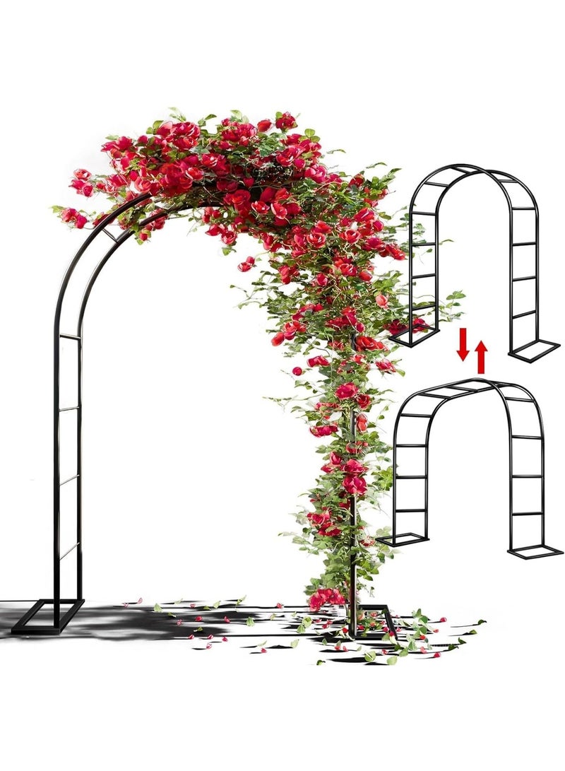 YOUWE7 Garden Arch Trellis for Climbing Plants Outdoor Wedding Arches for Ceremony Black Metal Garden Arbor Indoor Garden Arches for Party Decoration 7.9ft Wide X 6.4ft High (Black) - Image 1