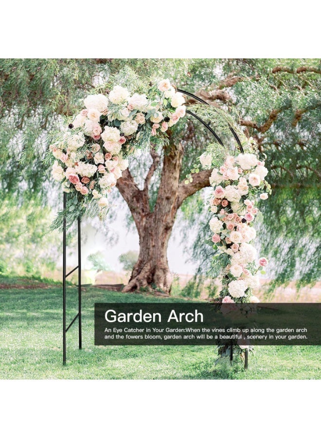 YOUWE7 Garden Arch Trellis for Climbing Plants Outdoor Wedding Arches for Ceremony Black Metal Garden Arbor Indoor Garden Arches for Party Decoration 7.9ft Wide X 6.4ft High (Black) - Image 3