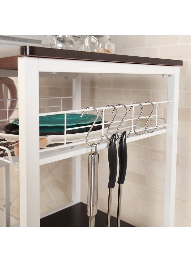 INDIAN DECOR INDIAN DECOR XL6700 Metal Powder Coated Durable 3Tier Kitchen Bakers Rack Utility Microwave Oven Stand Storage Cart Workstation Shelf White  - Image 5