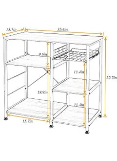 INDIAN DECOR INDIAN DECOR XL6700 Metal Powder Coated Durable 3Tier Kitchen Bakers Rack Utility Microwave Oven Stand Storage Cart Workstation Shelf White  - Image 3