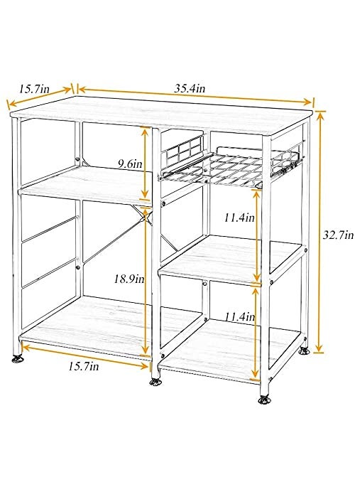 INDIAN DECOR INDIAN DECOR XL6700 Metal Powder Coated Durable 3Tier Kitchen Bakers Rack Utility Microwave Oven Stand Storage Cart Workstation Shelf White  - Image 3