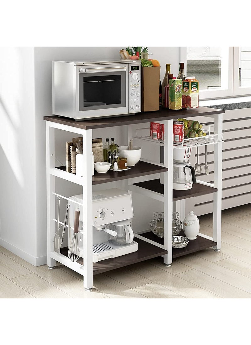 INDIAN DECOR INDIAN DECOR XL6700 Metal Powder Coated Durable 3Tier Kitchen Bakers Rack Utility Microwave Oven Stand Storage Cart Workstation Shelf White  - Image 2