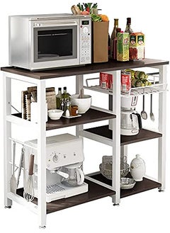 INDIAN DECOR INDIAN DECOR XL6700 Metal Powder Coated Durable 3Tier Kitchen Bakers Rack Utility Microwave Oven Stand Storage Cart Workstation Shelf White  - Image 1
