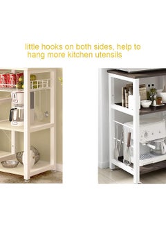 INDIAN DECOR INDIAN DECOR XL6700 Metal Powder Coated Durable 3Tier Kitchen Bakers Rack Utility Microwave Oven Stand Storage Cart Workstation Shelf White  - Image 4