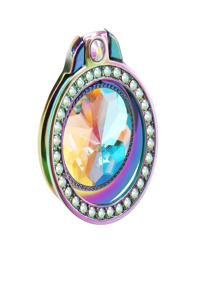 lenoup Iridescent Glitter Bling Bling Phone Ring Holder,Rainbow Sparkle Phone Ring Artificial Diamond Stand,Teal Rhinestone Cell Phone Finger Ring - Image 1