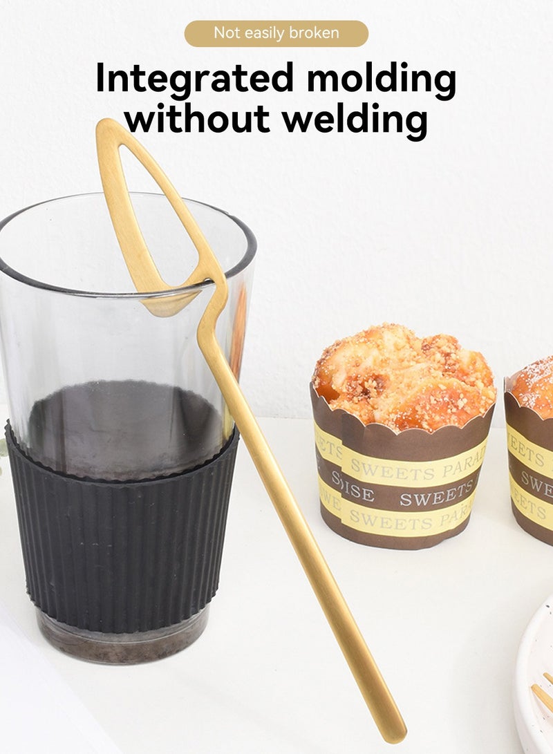 LEOKOR طقم أدوات مائدة 24 قطعة قابلة للتعليق مع سكاكين وملاعق وشوك طقم أدوات مائدة من الفولاذ المقاوم للصدأ تكفي 6 أشخاص ذهبي - Image 5