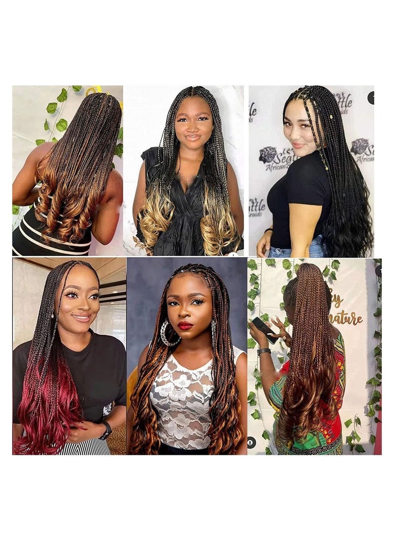 NIBEMINENT - 3 Pack Pre Stretched Bouncy Braiding Hair, 22 Inch Loose Wavy Hair Streched, French Curls Braids Synthetic Extensions, Premium For Women - Image 1