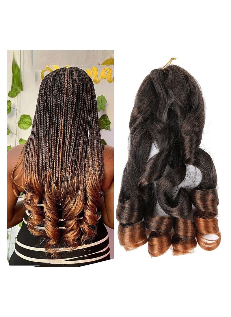 NIBEMINENT - 3 Pack Pre Stretched Bouncy Braiding Hair, 22 Inch Loose Wavy Hair Streched, French Curls Braids Synthetic Extensions, Premium For Women - Image 1