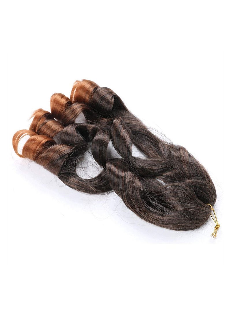 NIBEMINENT - 3 Pack Pre Stretched Bouncy Braiding Hair, 22 Inch Loose Wavy Hair Streched, French Curls Braids Synthetic Extensions, Premium For Women - Image 1