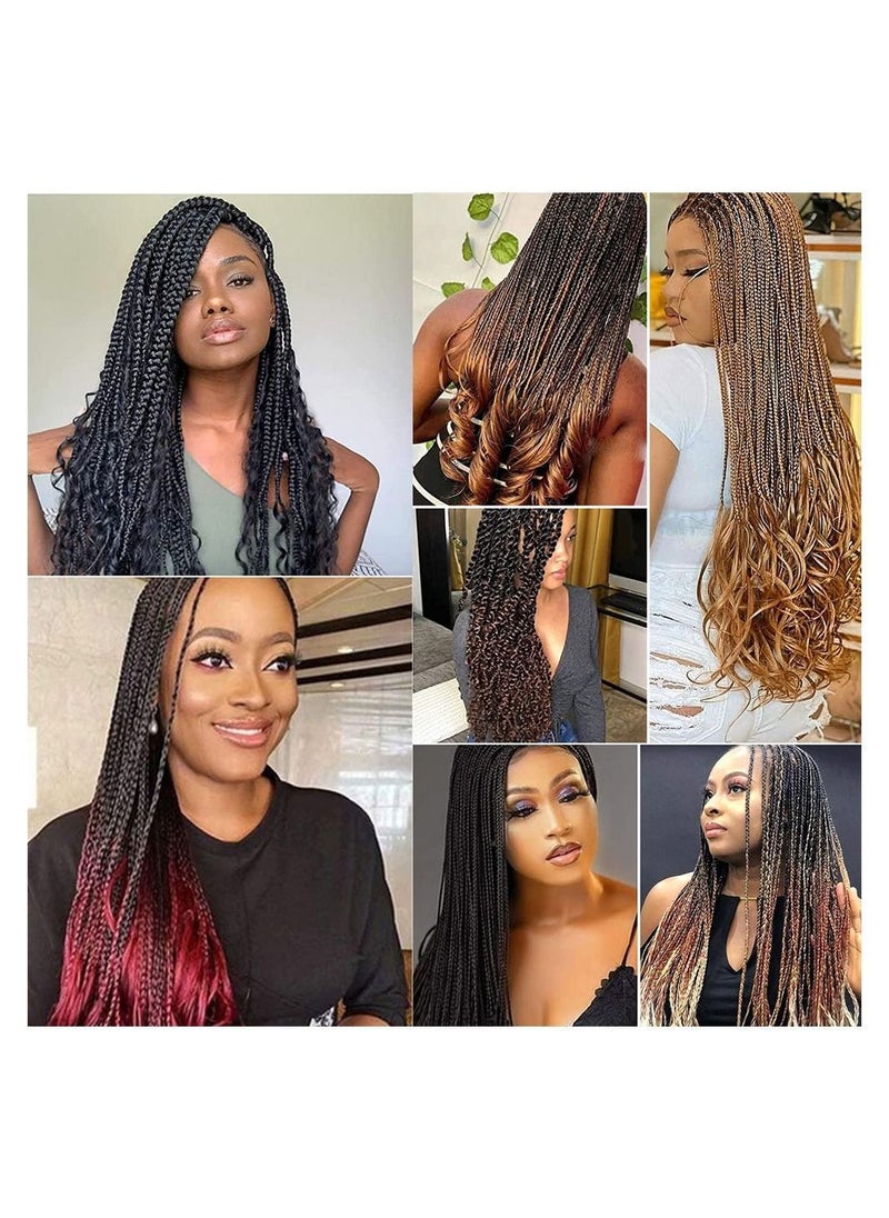 NIBEMINENT - 3 Pack Pre Stretched Bouncy Braiding Hair, 22 Inch Loose Wavy Hair Streched, French Curls Braids Synthetic Extensions, Premium For Women - Image 1
