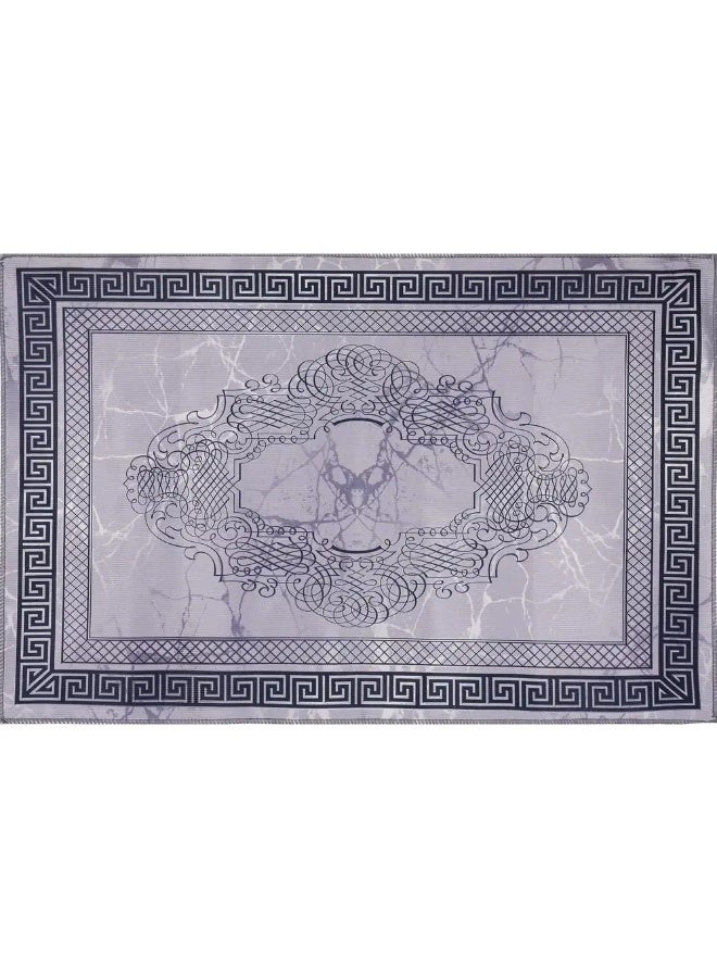 دواسة باب بولي بروبلين ظهر دوتس كاربت، 58×88 سم - رمادي اسود - Image 1