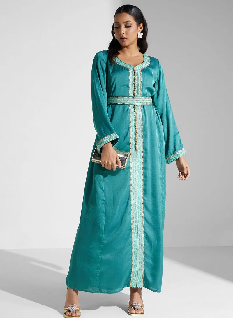 KASHKHA Belted Jalabiya