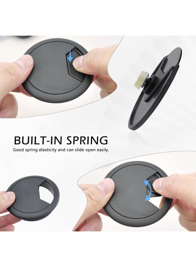 LAMAY 20 Pcs Desk Grommet, 2" (50mm) Desk Cable Grommet Desk Cable Hole Covers with Hole Saw, Ideal Solution for Office and Home Table Cable, Black And White - Image 5