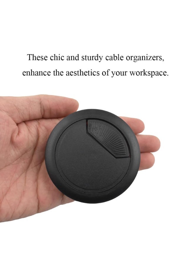 LAMAY 20 Pcs Desk Grommet, 2" (50mm) Desk Cable Grommet Desk Cable Hole Covers with Hole Saw, Ideal Solution for Office and Home Table Cable, Black And White - Image 4