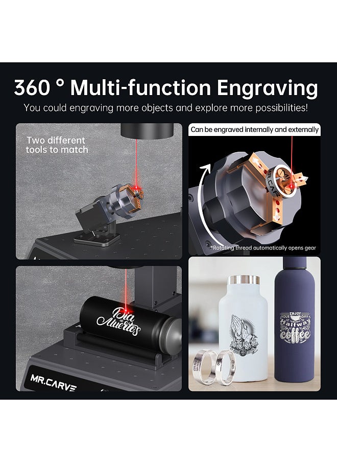 Generic - Mr.Carve RF2 Fixture Upgrade Version 360°Rotating Engraving 3-200mm Diameter Size of Conical / Spherical / Cylindrical Objects Rings Wine Glass Cup Ball - Image 1