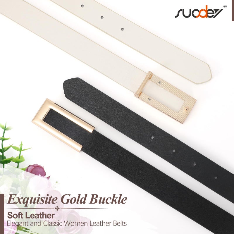 SUOSDEY 3 Pack Skinny Leather Belts for Women Jeans Belt for Dress with Alloy Buckle - Image 5