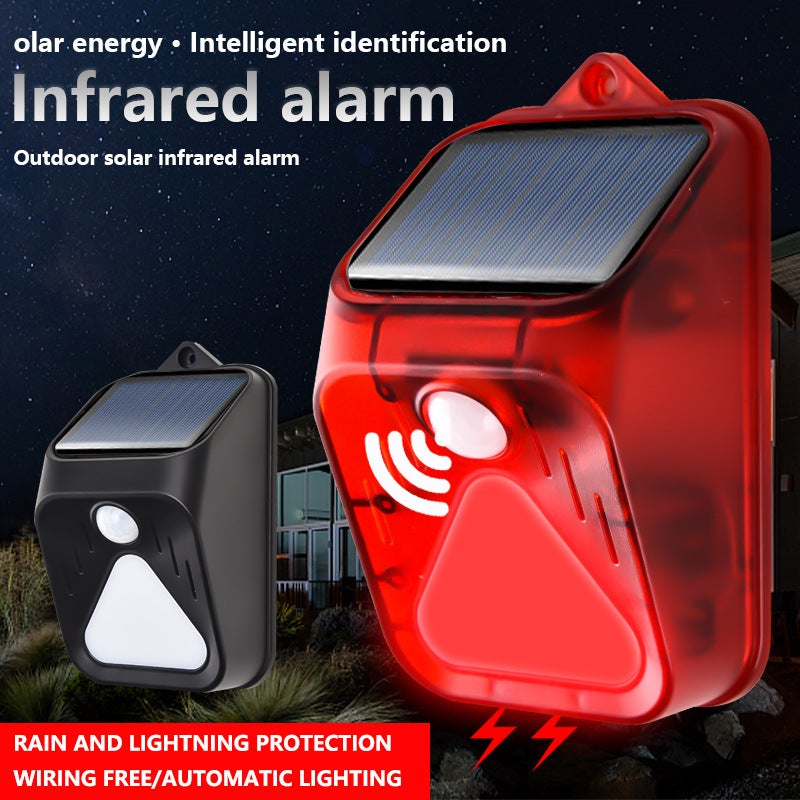 New Solar-Powered Alarm Light with Human Motion Sensor and Remote Control - Animal Deterrent Solar Alert Lamp - Image 2