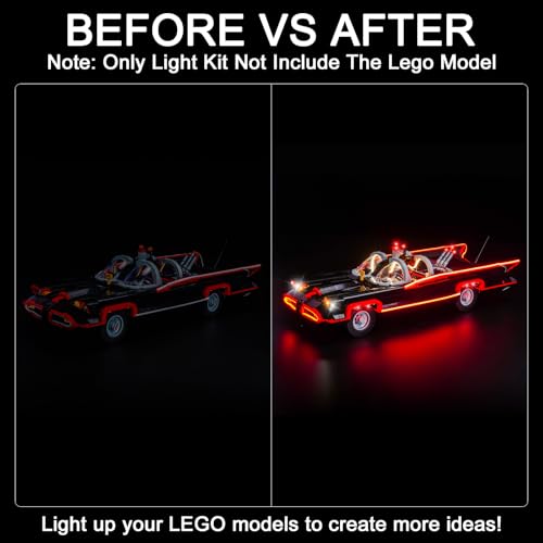 Hilighting Upgraded Led Light Kit Compatible with Lego Batman The Classic TV Series Batmobile Building Set RC Version Compatible with Lego 76328 Model Not Included - Image 5