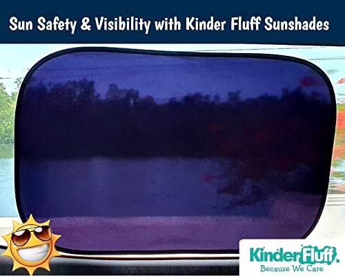 kinder Fluff Car Window Shade (4Pack)-The Only Certified Cockpit & Car Window Sun Shade for Baby & Pilots Proven to Block 99.95% UVR -Mom's Choice Gold Award- Aircraft & Car Seat Sun Protection - XL - Image 3