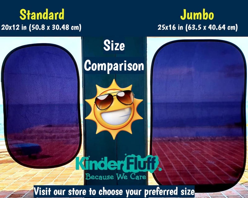 kinder Fluff Car Window Shade (4Pack)-The Only Certified Cockpit & Car Window Sun Shade for Baby & Pilots Proven to Block 99.95% UVR -Mom's Choice Gold Award- Aircraft & Car Seat Sun Protection - XL - Image 4