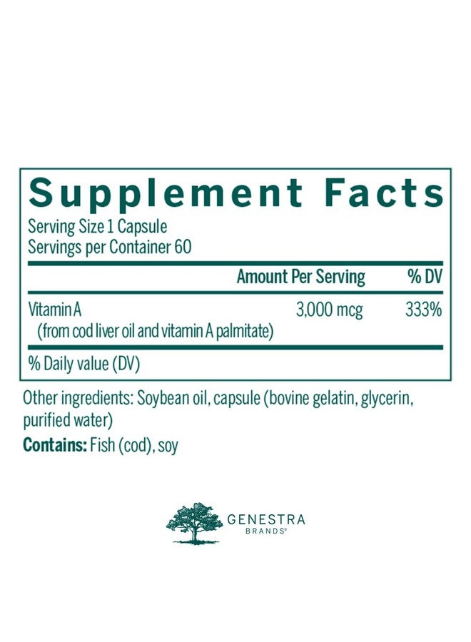 Genestra Brands Vitamin A ; Helps Maintain Eyesight Skin Membranes And Immune Function ; 60 Capsules - Image 3