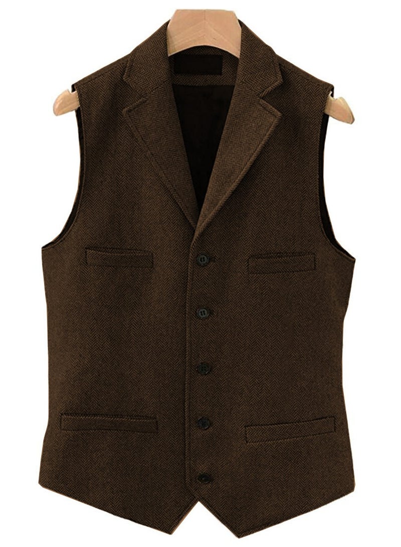 KUYING New Fashionable Herringbone Patterned Suit Vest  - Image 1