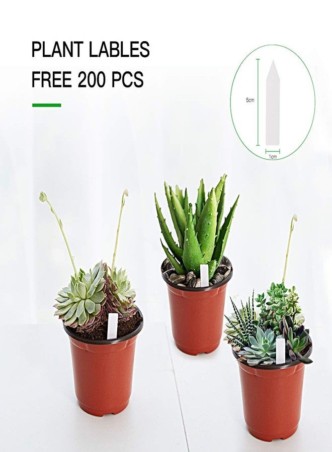 JERIA 200-Pack 4 Inch Plastic Nursery Pots Come with 200 Pcs Labels, Seedling Flower Plant Container and Seed Starting Pots - Image 3