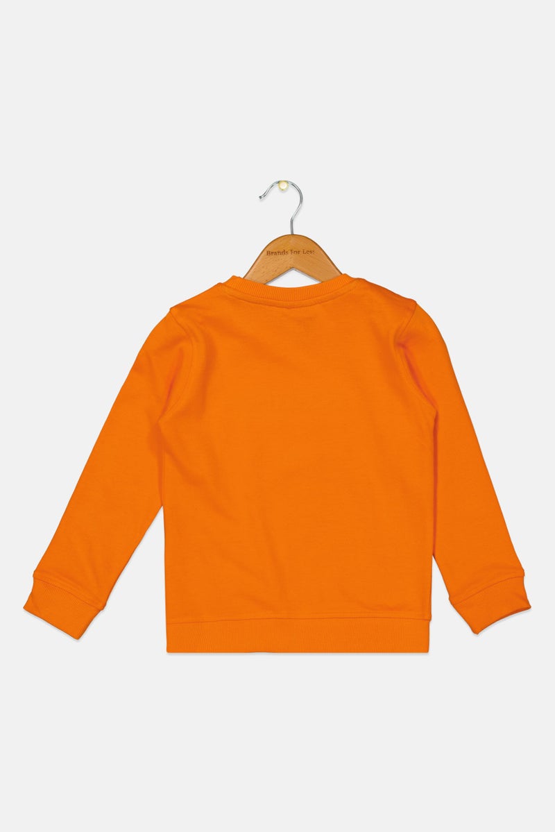 NAUTICA Toddlers Boy Embroidered Logo Sweatshirt, Orange - Image 2