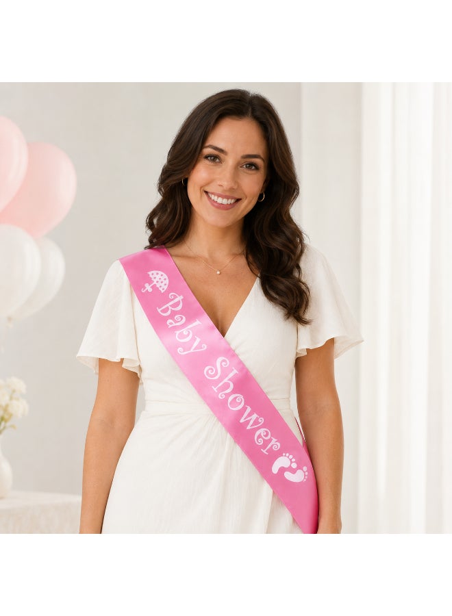 Light Pink Baby Shower Party Sash, Mom to Be Baby Shower Sash for Pregnancy Celebration, Baby Party Accessory and Photo Prop - Image 2