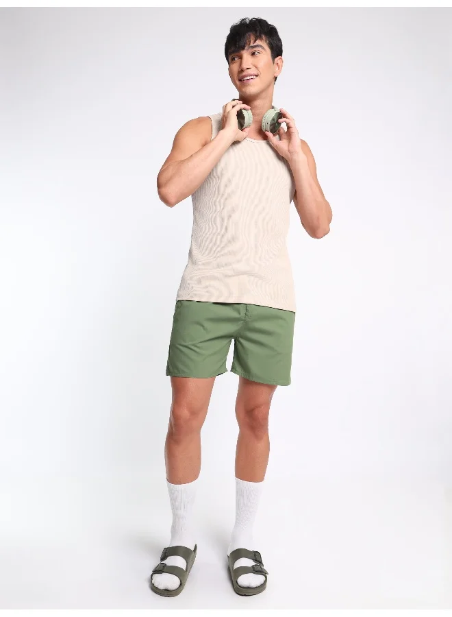 Beyoung Plain Sage Green Mens Boxer